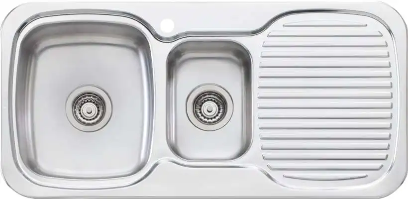 Oliveri LakeLand 1 & 1/2 Double Left Hand Bowl Inset Sink With Drainer LL126
