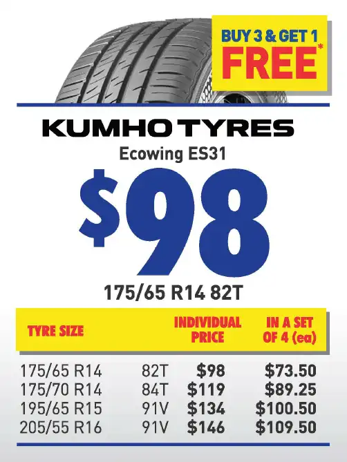 Tyre - Kumho Ecowing ES31 175/65 R14 82T