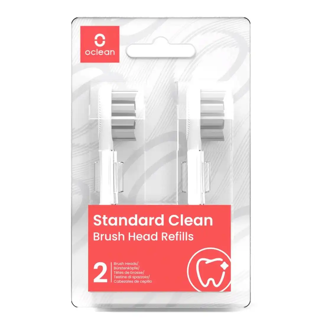 Oclean Standard Clean Brush Head 2 Pack - White