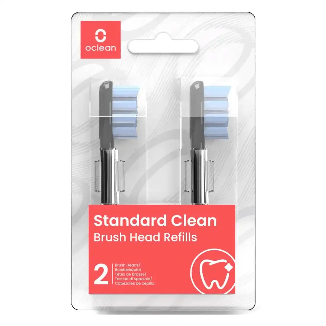Oclean Standard Clean Brush Head 2 Pack - Black