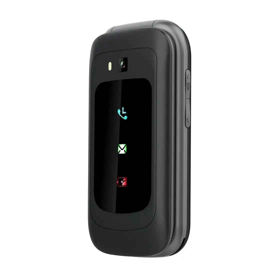 Opel Mobile 4G TouchFlip (Bonus $25 SIM Card, 2.8'', Big Button, Flip Phone) - Black