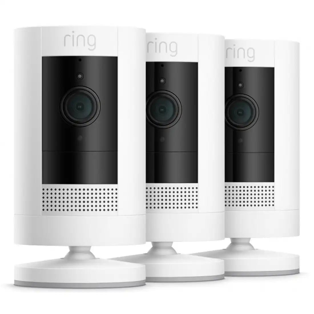 Ring Stick Up Cam Battery Full HD Security Camera 3 Pack (3rd Gen) - White