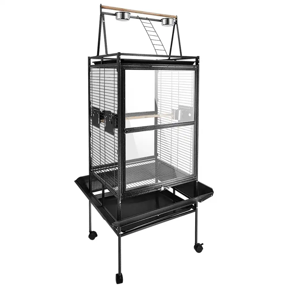 Taily Large Bird Cage 173CM Acrylic Cages Parrot Aviary Stand-Alone Budgie Black
