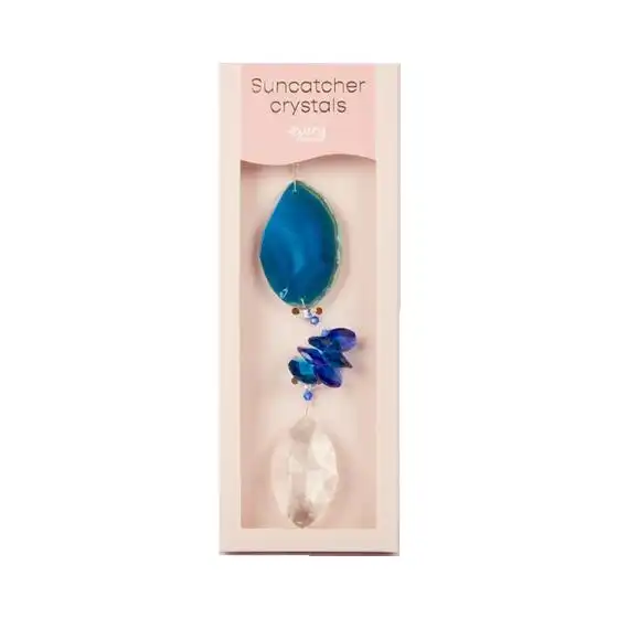 Agate Crystal Suncatcher - Blue