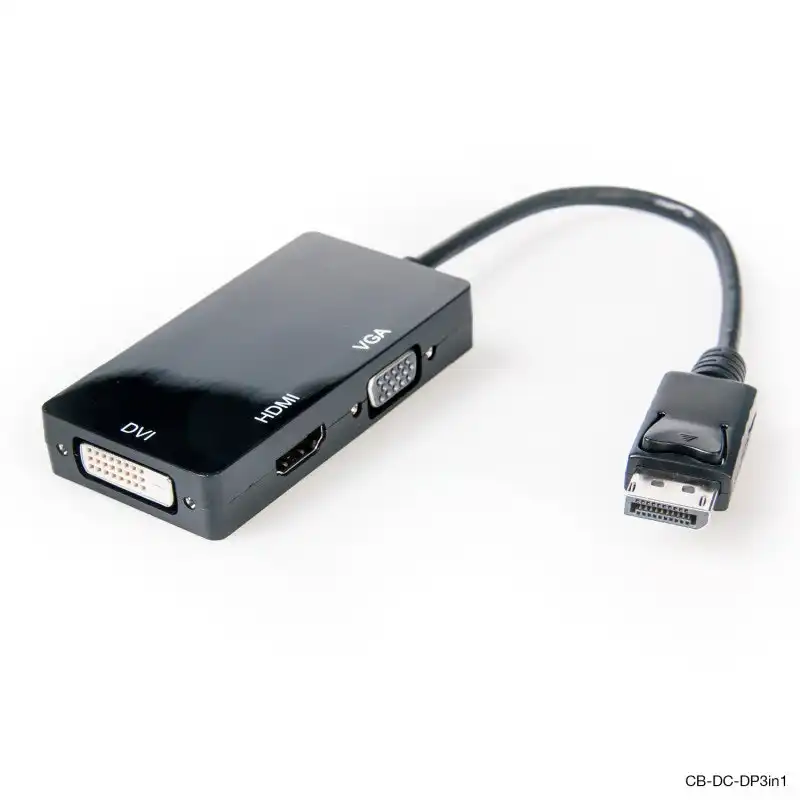 3-in-1 DisplayPort to HDMI, DVI, VGA Adapter - 4K UHD