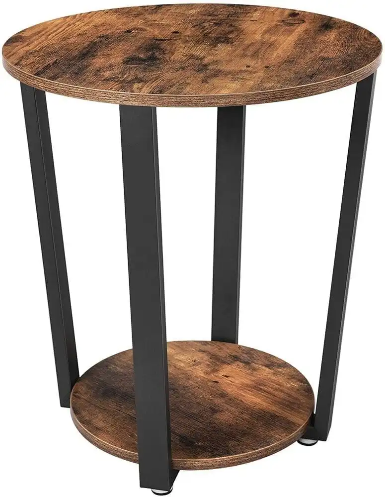 Industrial Iron Frame Round Coffee Table