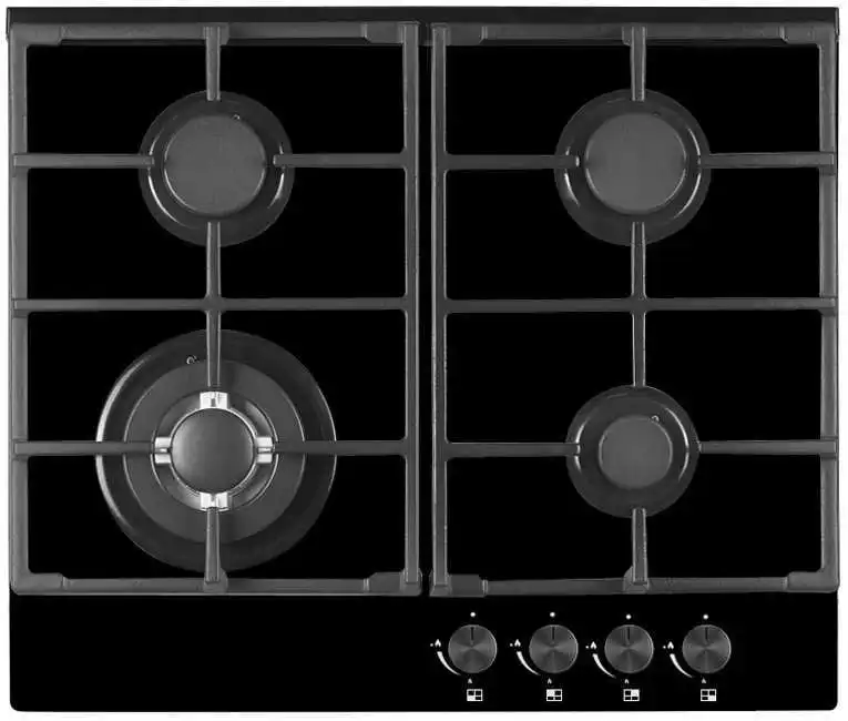 InAlto 60cm Gas on Black Glass Cooktop IGG60
