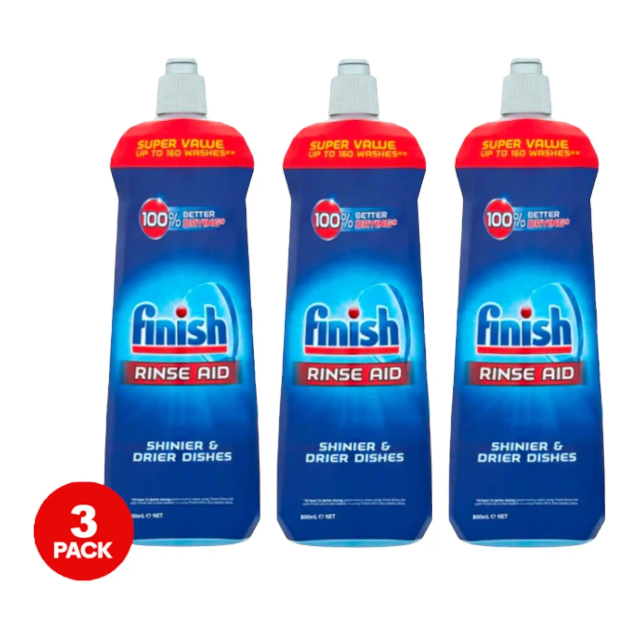 3 Pack Finish Rinse and Shine Aid 800ml
