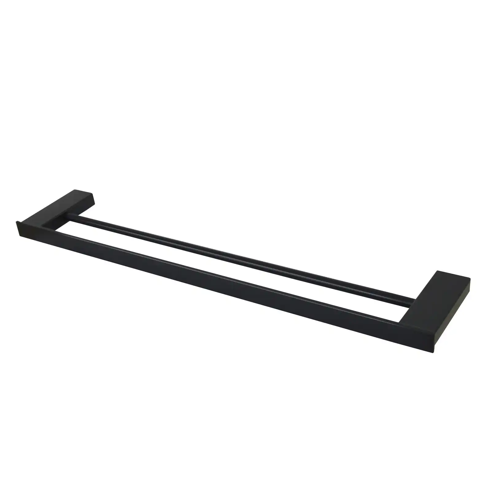 Double Towel Rail 60cm Rack Bar Holder Bathroom Accessories Black