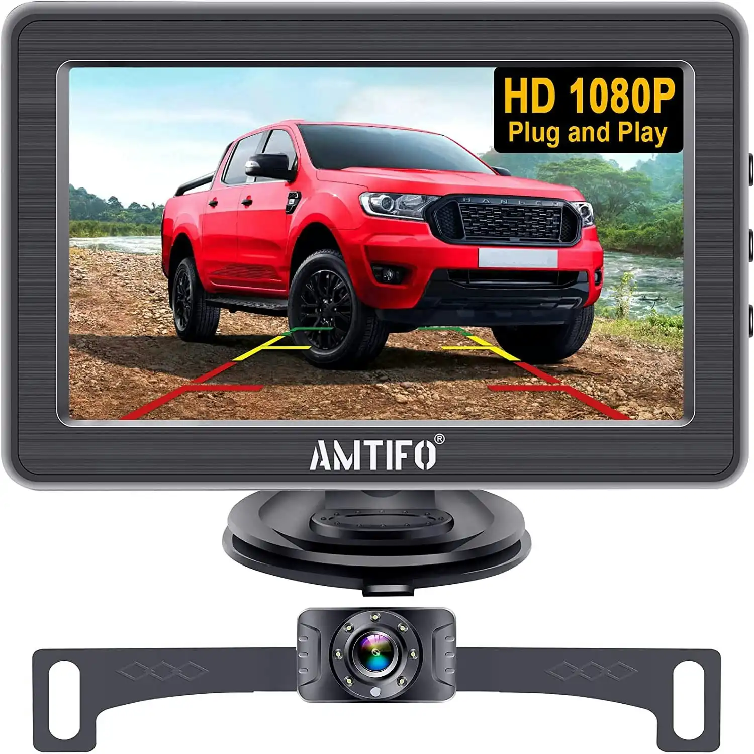 AMTIFO Backup Camera HD 1080P Rear View Monitor for Car Truck Camper Minivan Reverse Cam System License Plate Waterproof Clear Night Vision DIY Guidelines A2