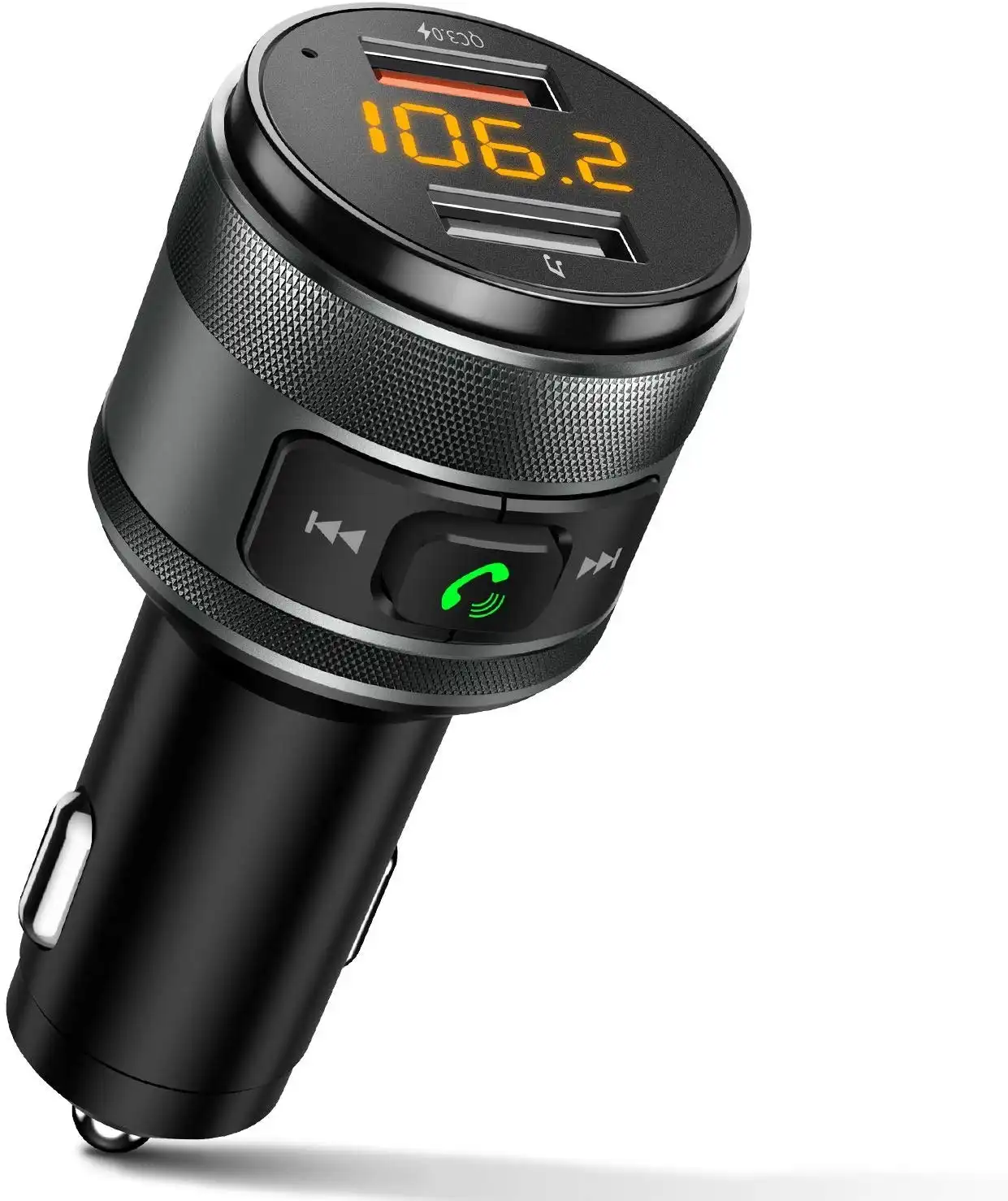 IMDEN Bluetooth FM transmitter for car, 3.0 Wireless Bluetooth FM Radio Adapter Music Player FM Transmitter/Car Kit with Hands Free Calling and 2 USB