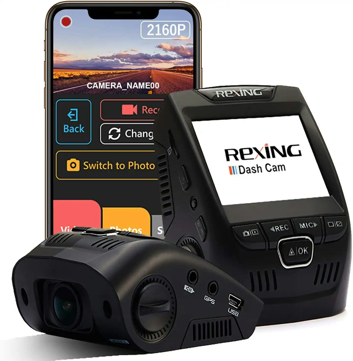 Rexing V1-4K Ultra HD Car Dash Cam 2.4" LCD Screen, Wi-Fi, 170° Wide Angle Dashboard Camera Recorder with G-Sensor, WDR, Loop Recording, Supercapacito