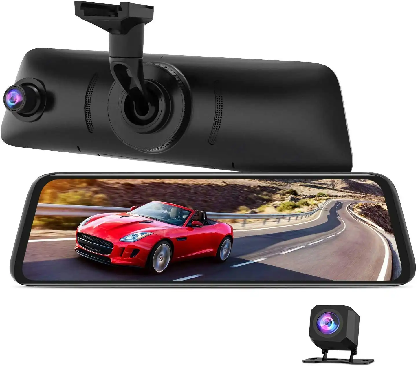 AUTO-VOX V5PRO OEM Look Rear View Mirror Camera with Neat Wiring, Anti-Glare Mirror Dash Cam , 9.35'' Full Laminated Ultrathin Touch Screen , Dual 108