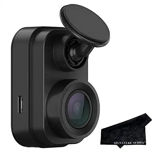 Garmin Dash Cam Mini 2, 1080p, 140-degree FOV, Incident Detection Recording and Signature Series Cloth