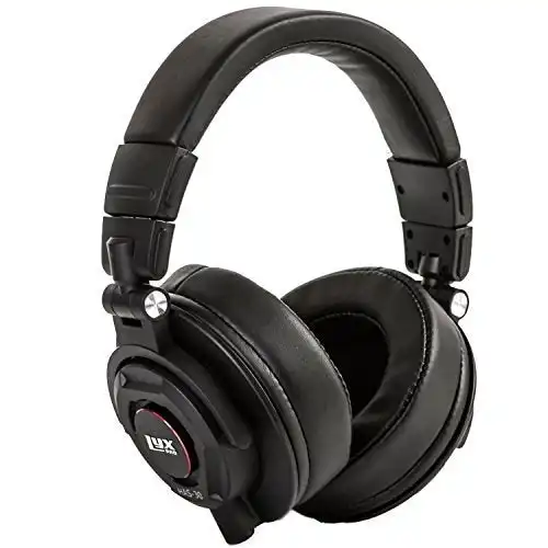 LyxPro HAS-30 Closed Back Over-Ear Professional Recording Headphones for Studio Monitoring, DJ and Home Entertainment,Black
