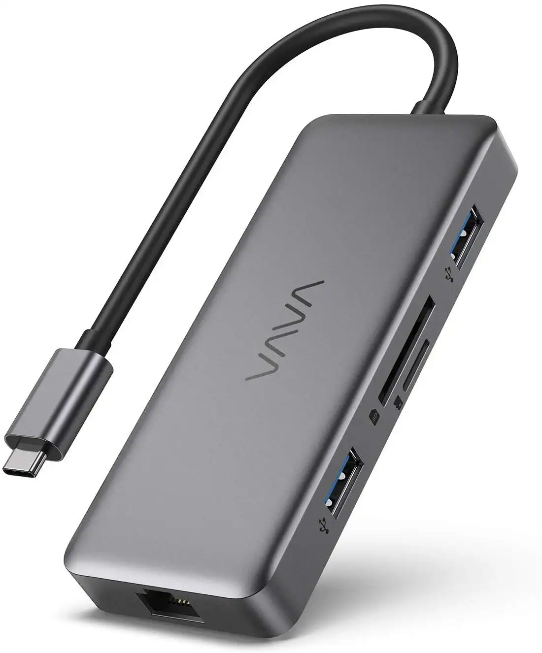 VAVA USB C Hub, 8-in-1 USB C Adapter with 4K HDMI, 1Gbps RJ45 Ethernet Port, USB 3.0, SD/TF Card Reader, 100W Pd Charging Port for MacBook/Pro/Air and