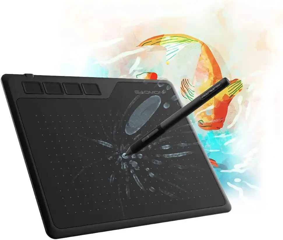 GAOMON S620 6.5 X 4 Inches Pen Tablet 8192 Levels Pressure Graphic Tablet with 4 Express Keys and Battery-Free Pen for Drawing & Playing OSU
