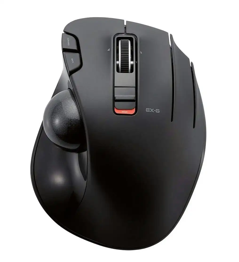 ELECOM M-XT3DRBK Wireless Trackball Mouse, 6-Button with Smooth Tracking Function, Video Gaming Sensor