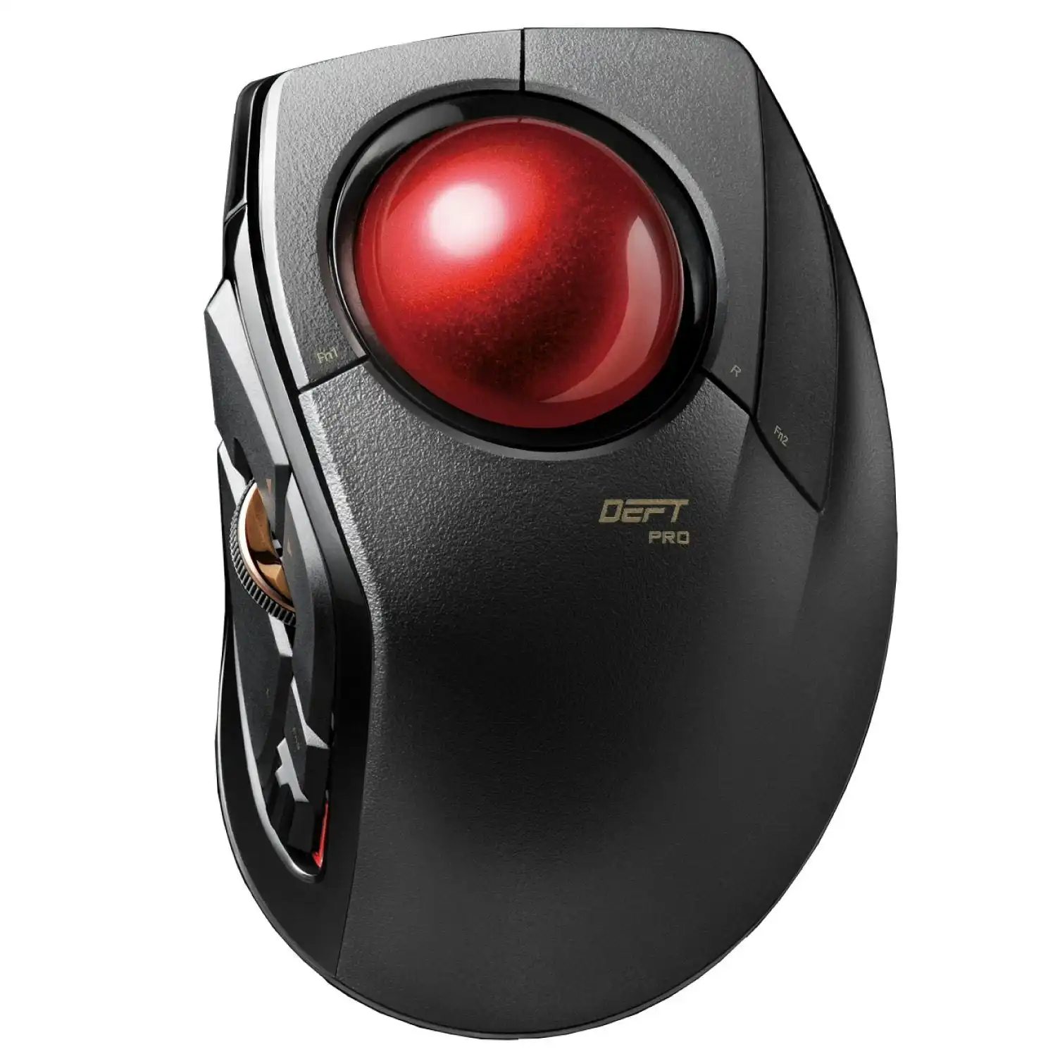 ELECOM Trackball Mouse M-DPT1MRXBK, Wired, Wireless, and Bluetooth, Gaming, High-Performance Ruby Ball, Advanced Responsiveness, 8 Mappable Buttons, S
