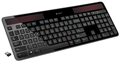 Logitech K750 Wireless Solar Keyboard for Windows Solar Recharging Keyboard Black, Not for Mac (Windows Black)