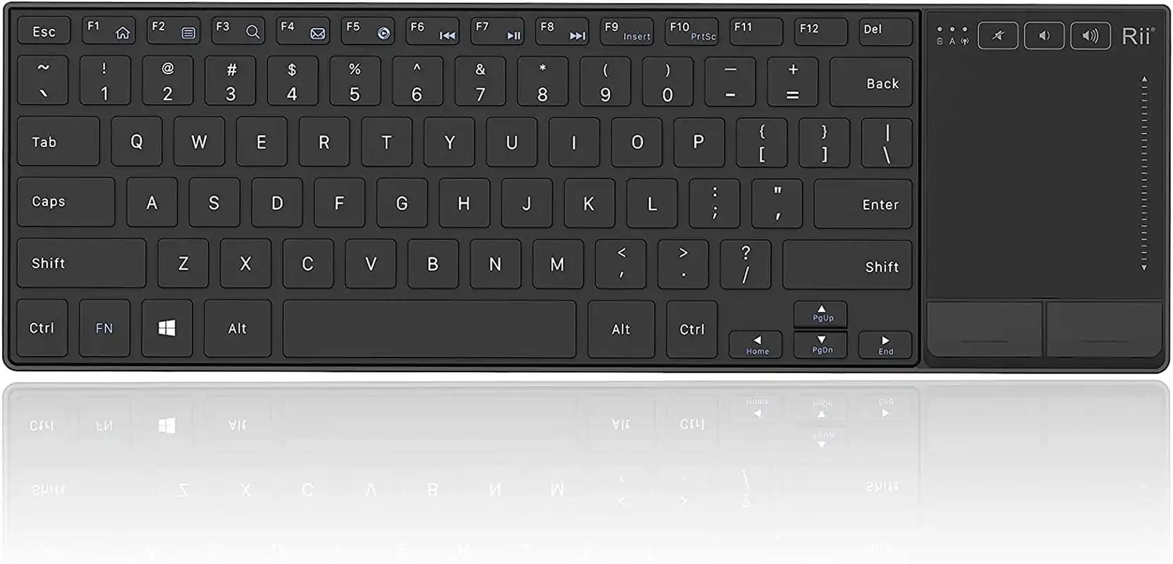 Rii K22 Wireless Keyboard for Windows,Ultra Slim Silent Keyboard with Touchpad,2.4 Ghz Wireless Computer Keyboard,Compatible with PC, Laptop