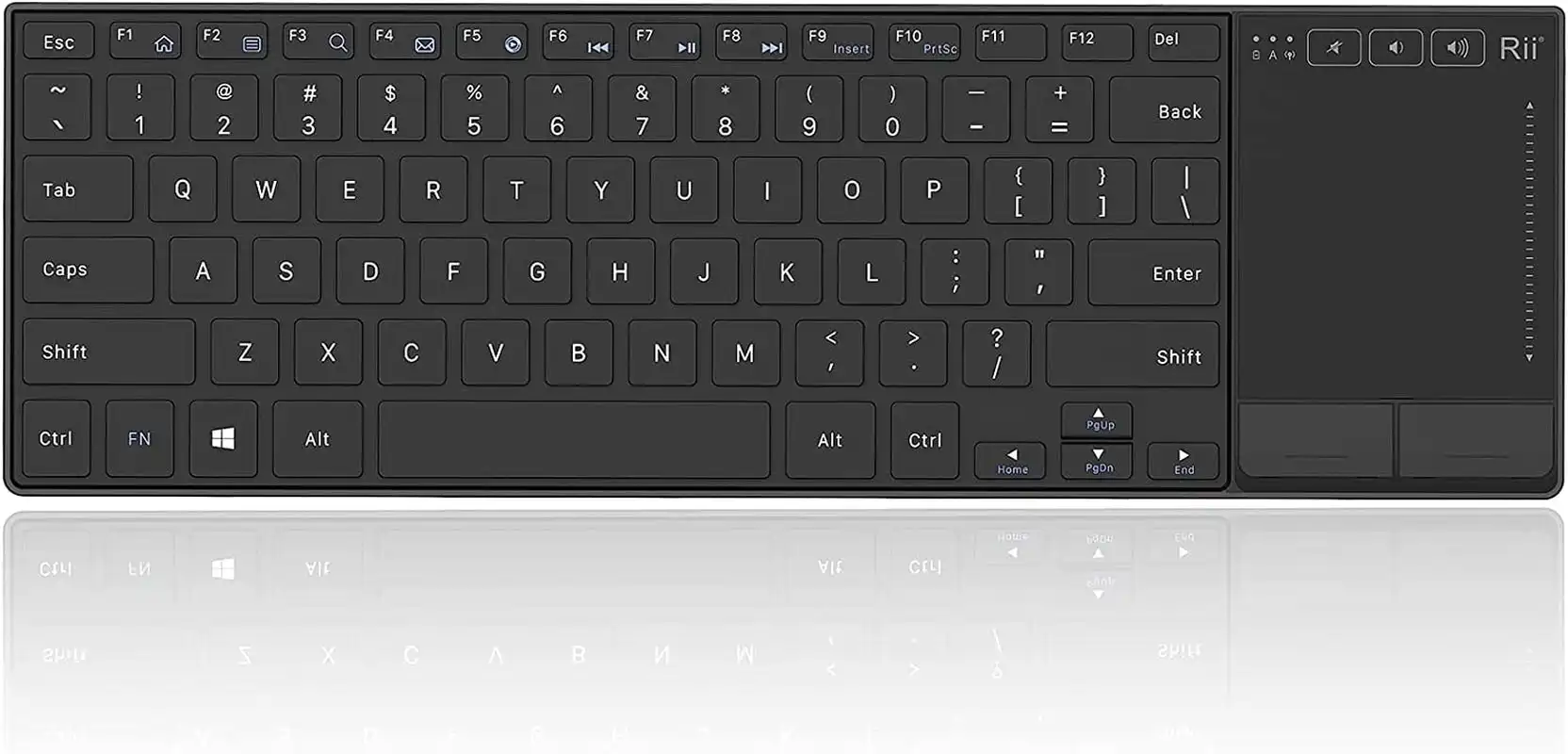 Rii K22 Wireless Keyboard for Windows,Ultra Slim Silent Keyboard with Touchpad,2.4 Ghz Wireless Computer Keyboard,Compatible with PC, Laptop