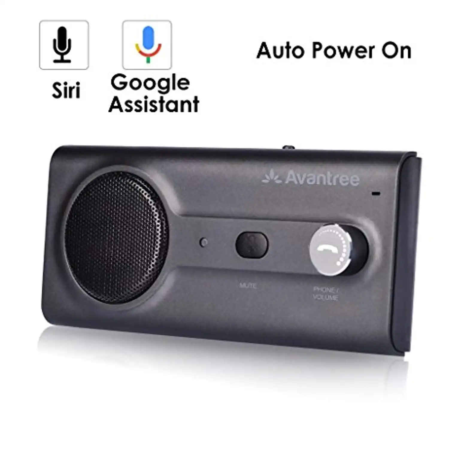 Avantree CK11 Bluetooth Hands Free Car Kit, Connects with Siri & Google Assistant, Auto On Off, Wireless in Car Handsfree Speakerphone