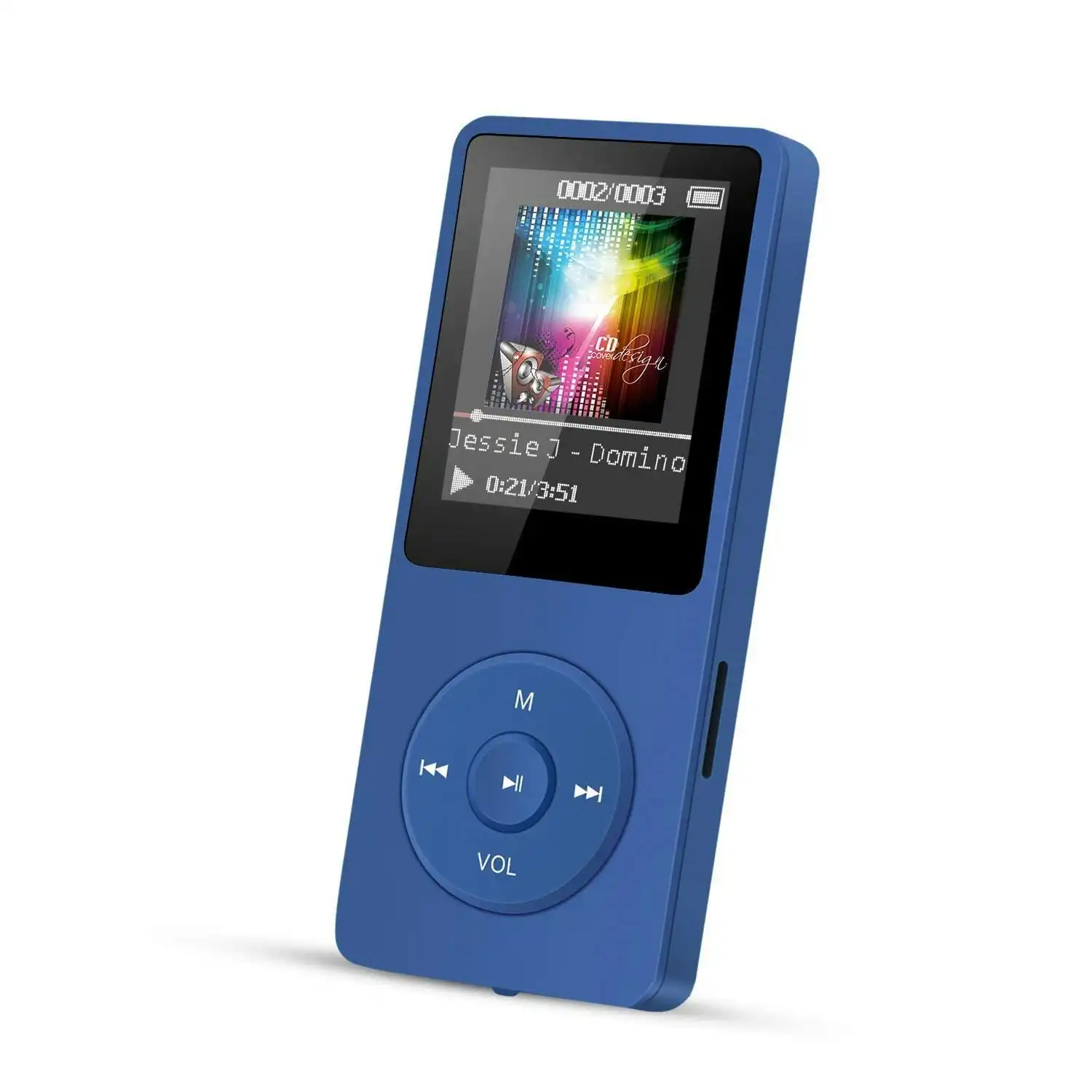 Agptek A02 8GB MP3 Player, 70 Hours Playback Lossless Sound Music Player (Supports up to 128GB), Dark Blue