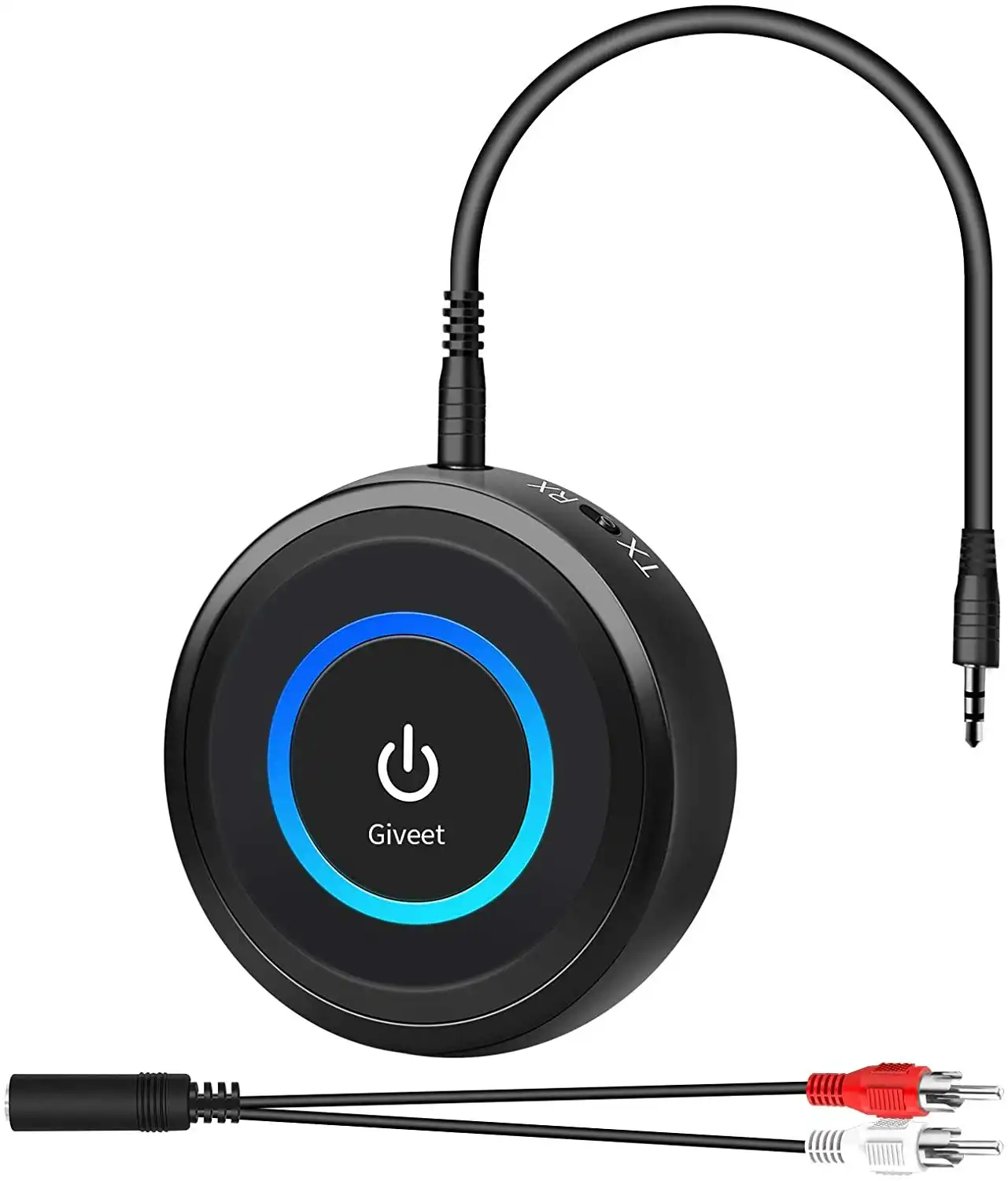 Giveet Bluetooth 5.0 Transmitter Receiver for TV, Upgraded aptX LL/FS 40ms Wireless Audio Adapter for Home Stereo PC Radio CD Music Stream, P