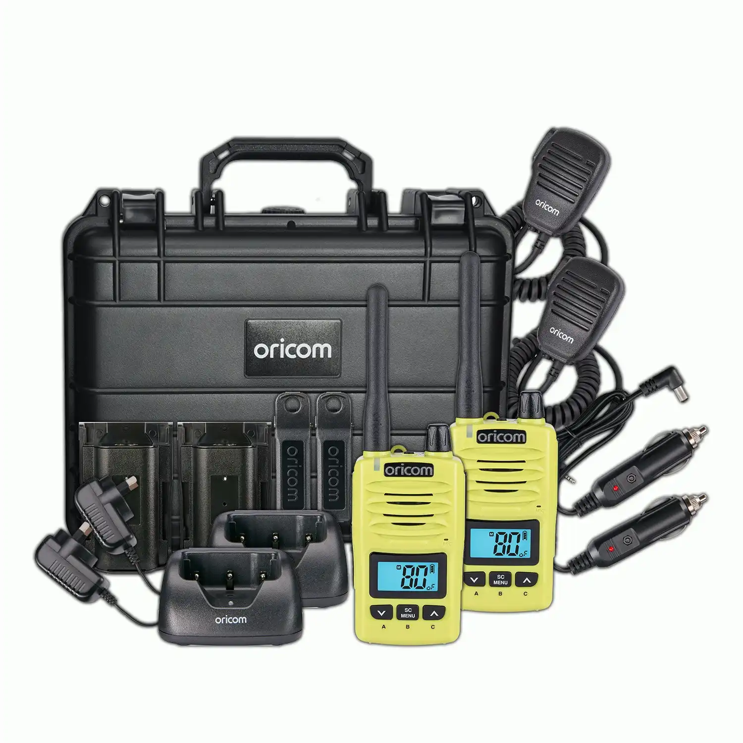 Oricom DTXTP600 5 Watt IP67 Waterproof Handheld UHF CB Radio Trade Pack - Lime