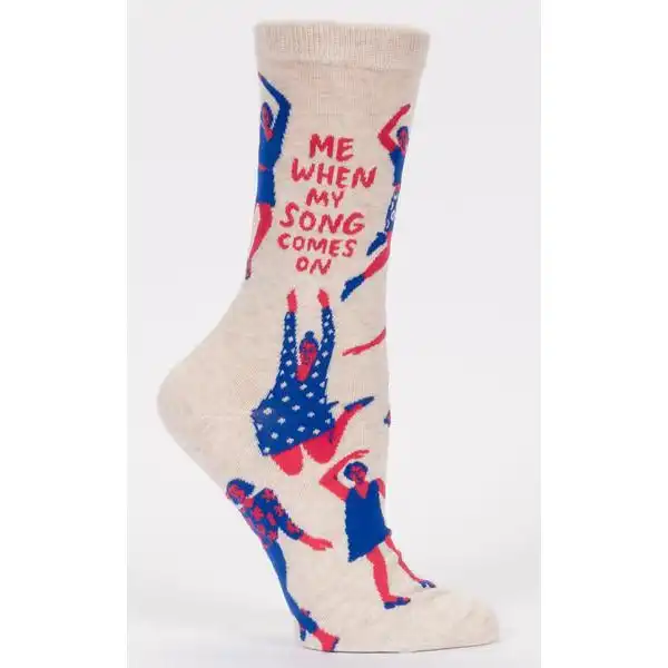 Blue Q - Me When My Song Comes On Womens Crew Socks