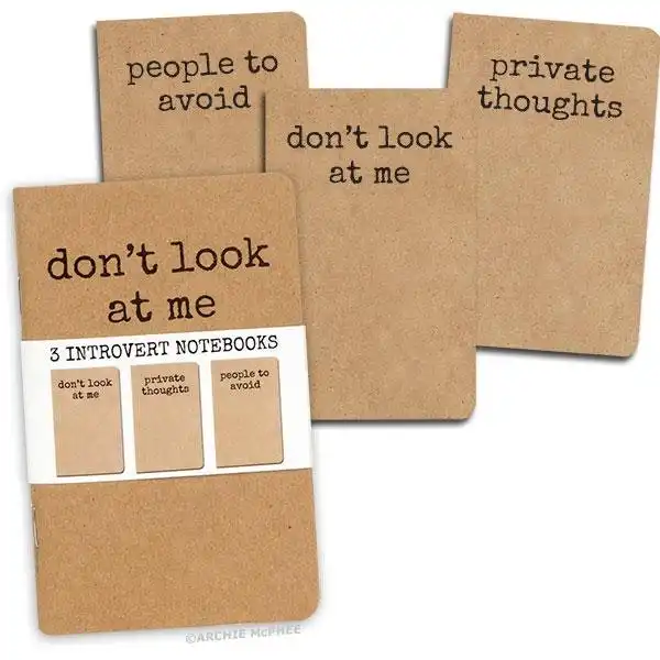 Archie Mcphee - Set Of 3 Introvert Notebooks