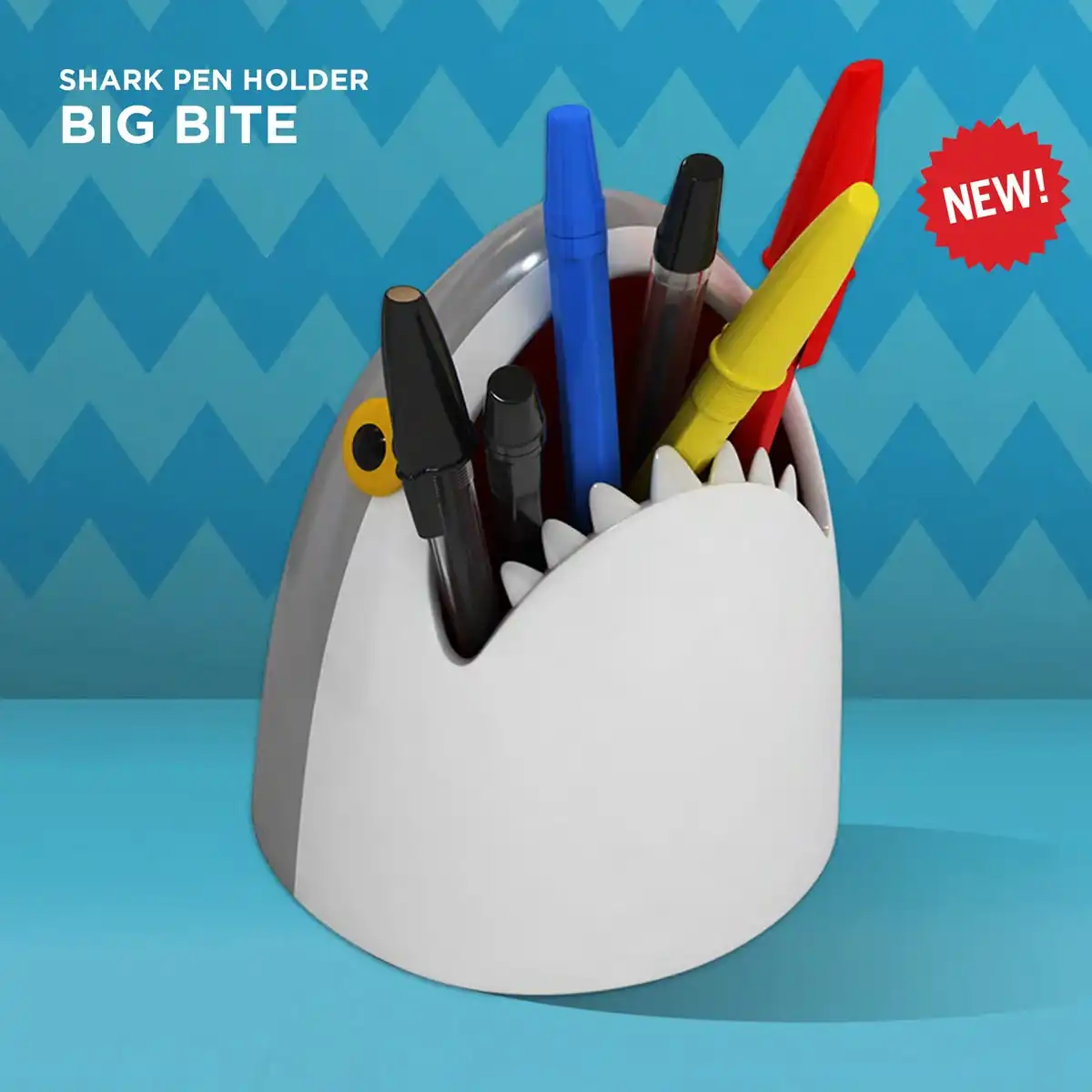 Mustard - Big Bite Shark Pen Pot