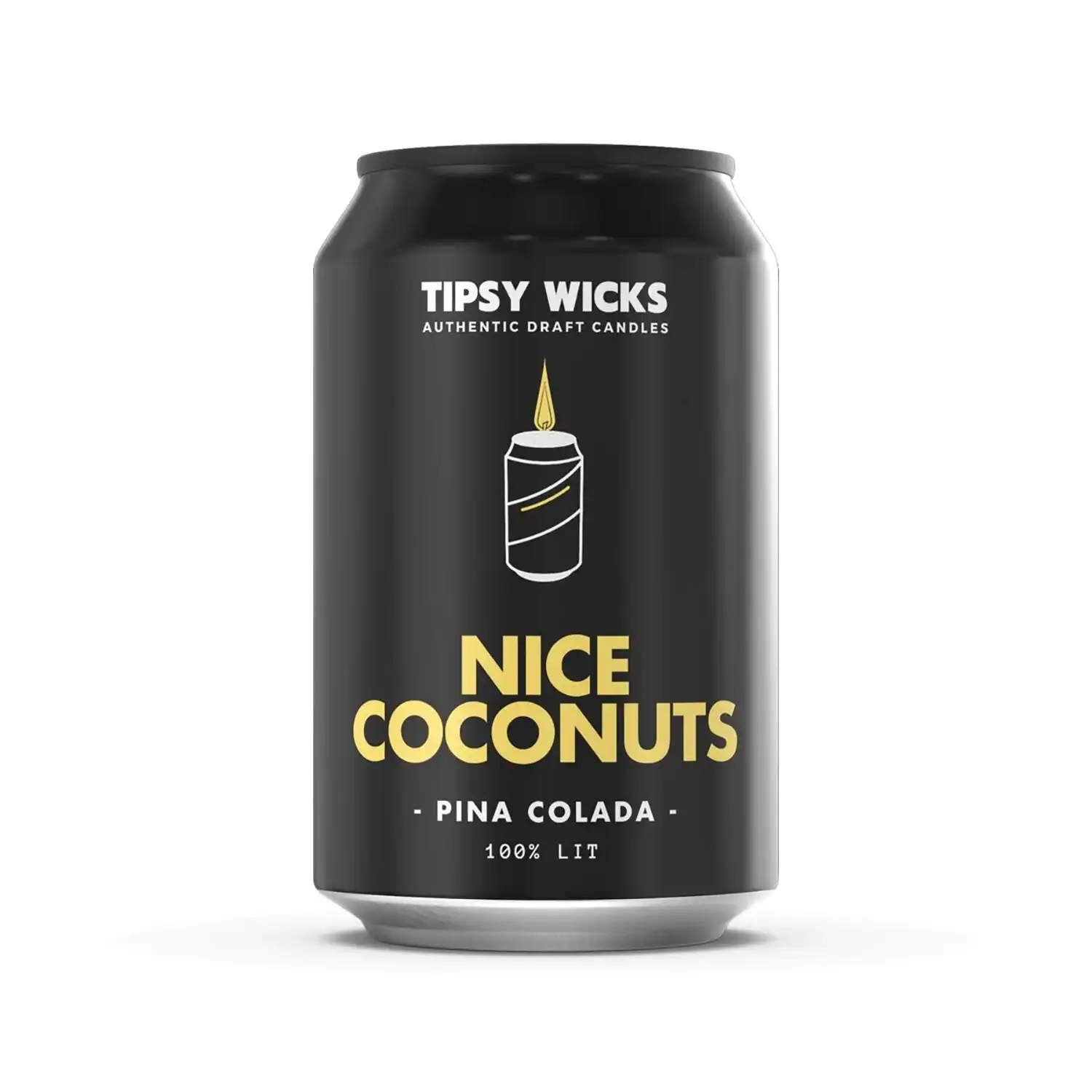 Tipsy Wicks - Alcohol Scented Soy Wax Candle (300mL Can Size) - Nice Coconuts