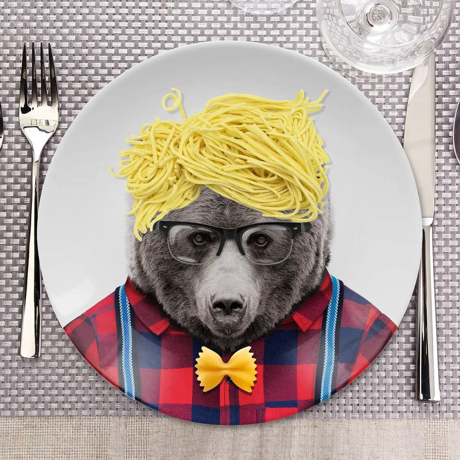 Mustard - Bear Necessities Wild Dining Ceramic Plate