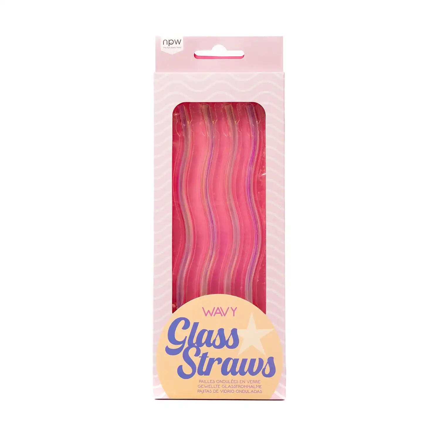 Good Vibes Wavy Glass Straws