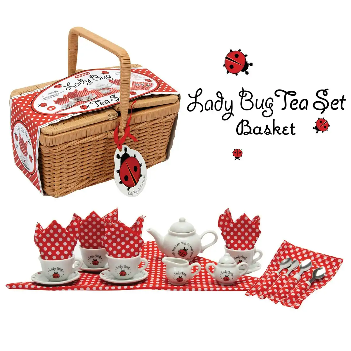 Schylling - Ladybug Tea Set in Basket