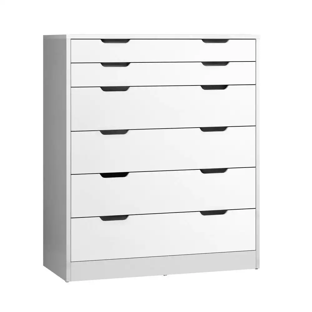 CELESTE 6 Chest of Drawers Tallboy Cabinet Bedroom Clothes White Furniture