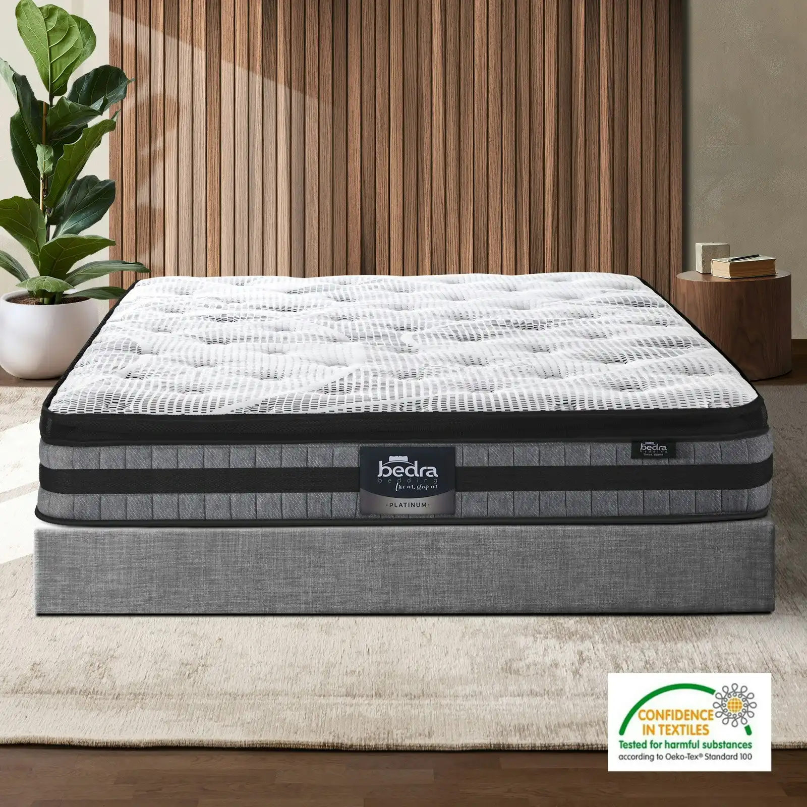Bedra Queen Mattress Cool Gel Foam Bonnell Spring Luxury Pillow Top Bed 22cm