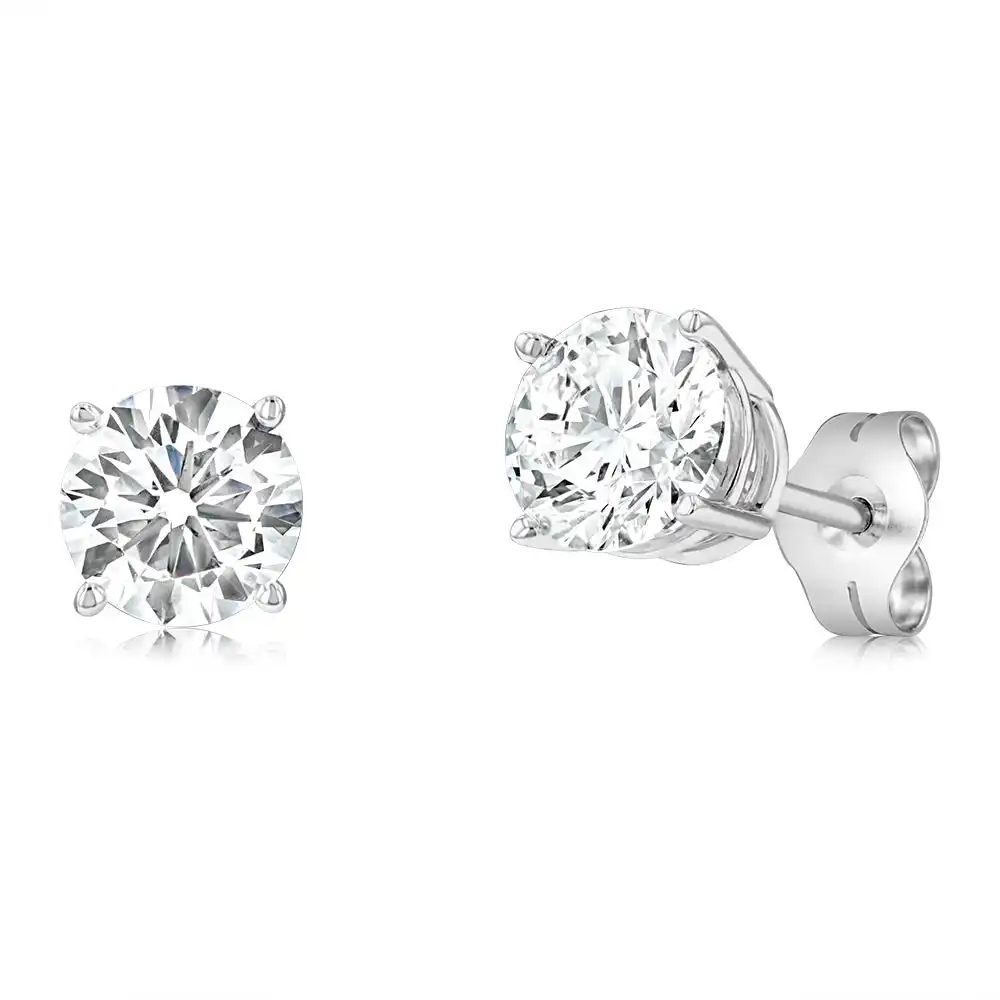 Luminesce Lab Grown Diamond 1.5 Carat Solitaire Stud Earrings in 14ct White Gold