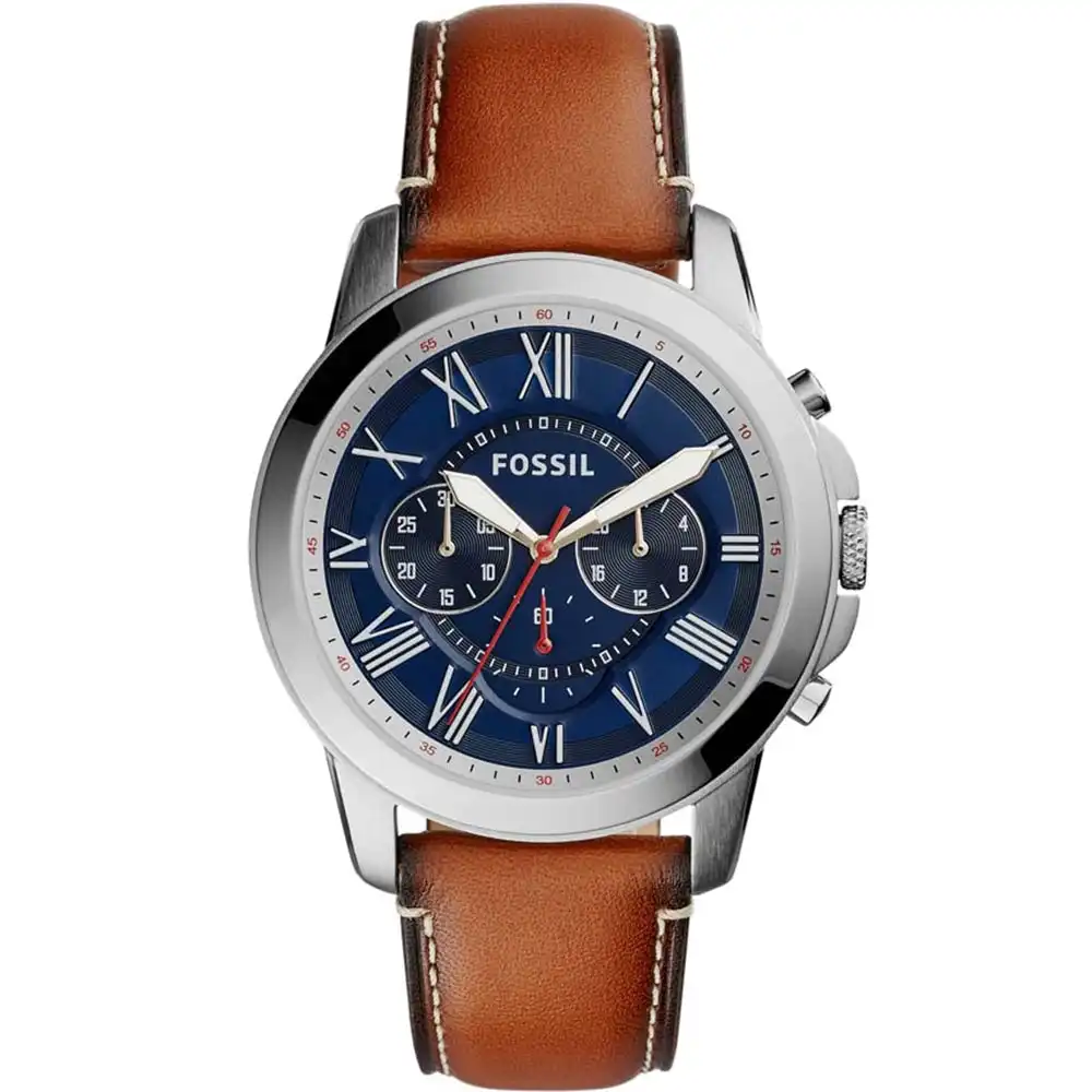Fossil FS5210 Grant Chronograph Brown Leather Mens Watch