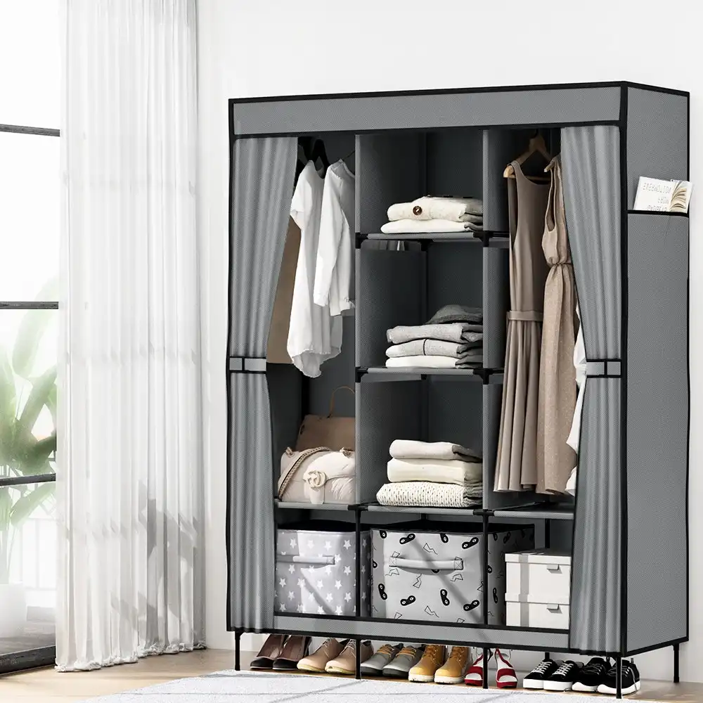 Artiss Clothes Wardrobe Closet Storage Large Portable Organiser Grey
