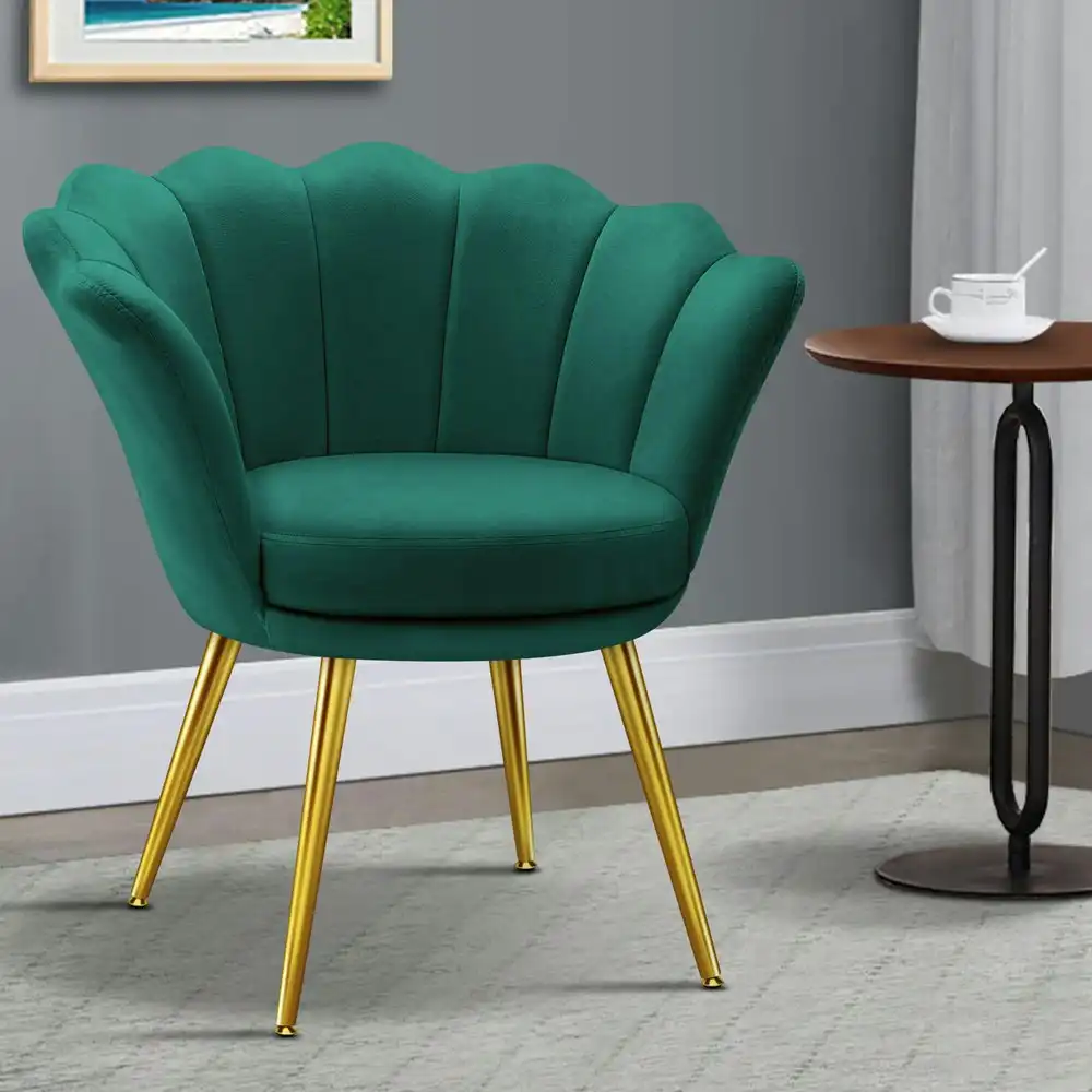 Alfordson Armchair Accent Chair Velvet Seat Green