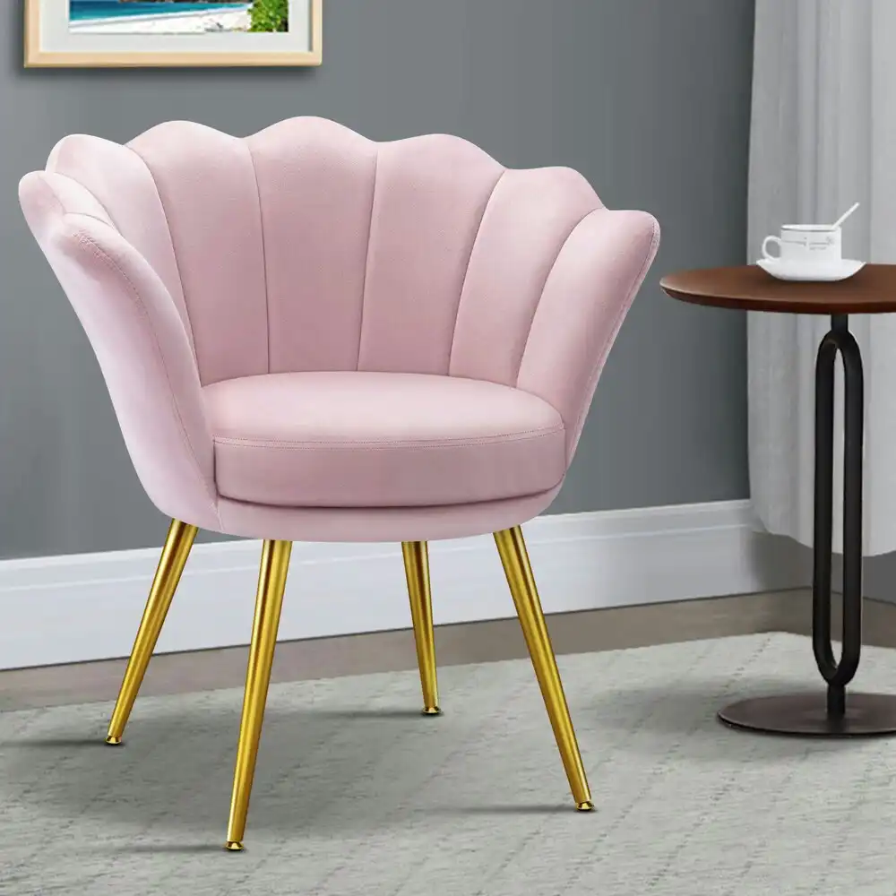 Alfordson Armchair Accent Chair Velvet Seat Pink