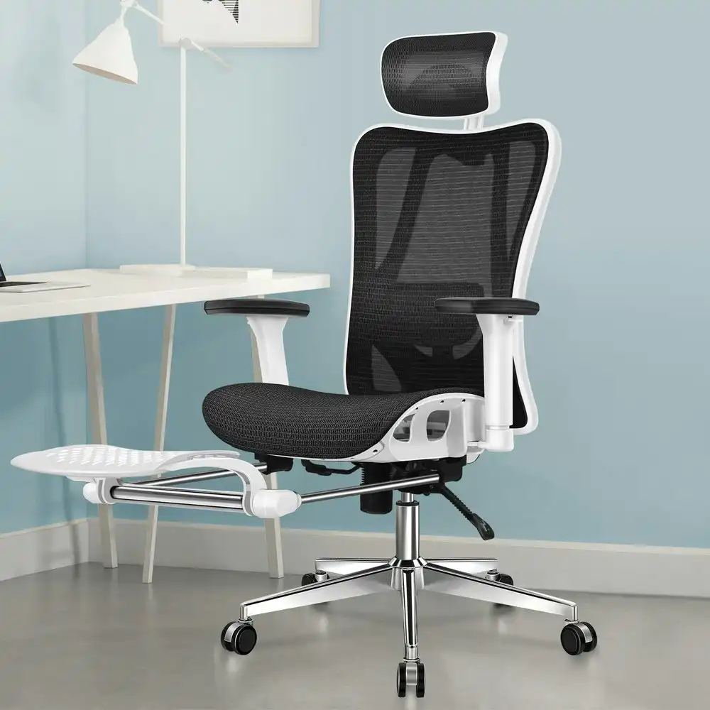 Alfordson Ergonomic Office Chair Mesh Seat White & Black