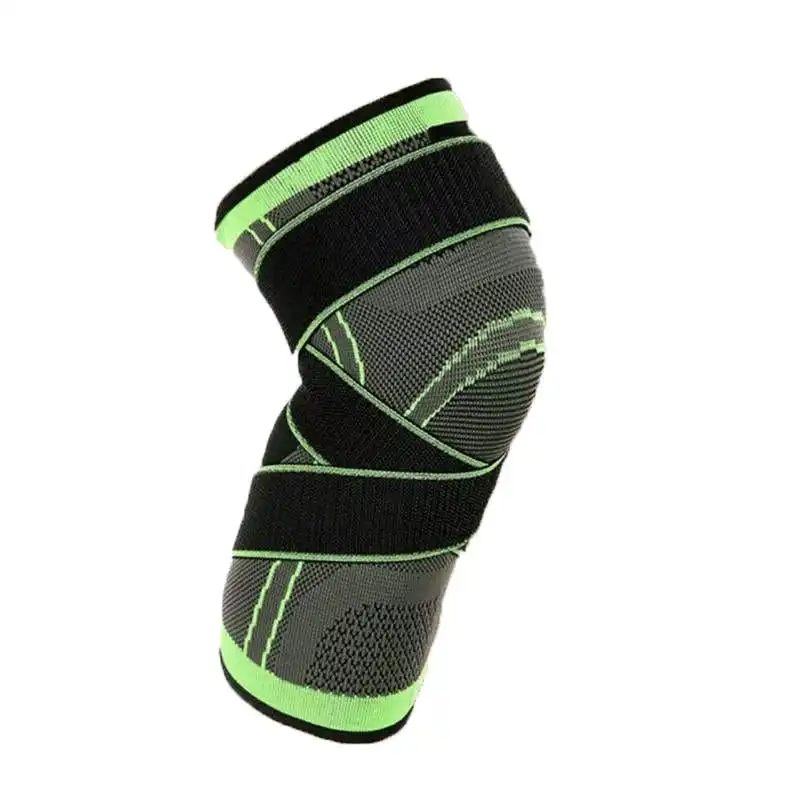 3D Weaving Knee Brace Breathable Sleeve Support Running Jogging Joint Pain Leg Green