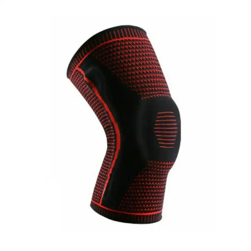 Red Knee Brace Knee Compression Sleeve Professional Sports Silicone Knee Support