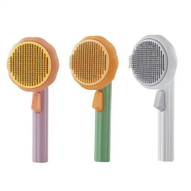 Self Cleaning Slicker Comb For Dog Cat Rabbit Puppy Grooming Pumpkin Brush Tool