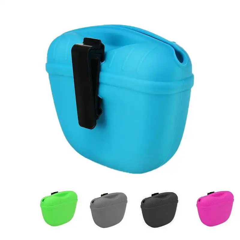 Pet Silicone Training Treat Bag Pouch With Clip Waist Pack Feed Feed Dog Au