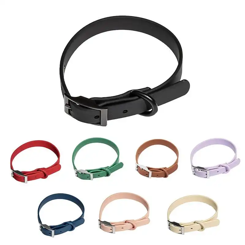 PVC Dog Collar Working Dog Kennels  Waterproof Soft  Adjustable for Pets M Size